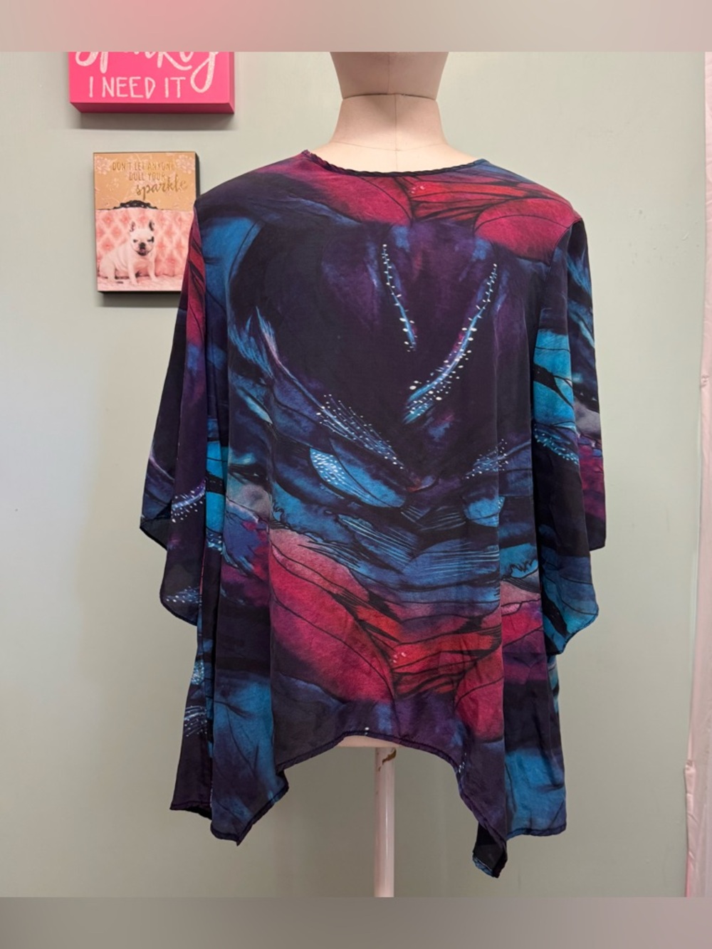 Cocoon House Women’s Lightweight Abstract Print Kimono Top - Sz. L